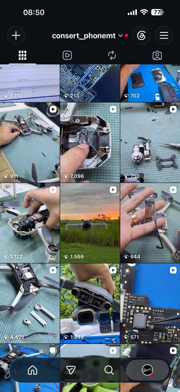 Drone em manutenção técnica